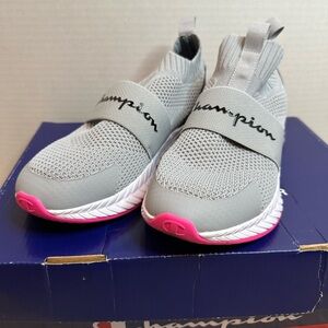 Champion Women’s Gray and Pink Athletic Sneakers, size 5.5, pre loved
